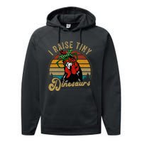 Chicken I Raise Tiny Dinosaurs Mama Hen Farm Mom Performance Fleece Hoodie