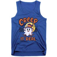 Creep It Real Vintage Retro Ghost On Skateboard Checkerboard Cool Gift Tank Top