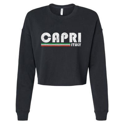 Capri Italy Retro Vintage Travel Vacation Gift Cropped Pullover Crew