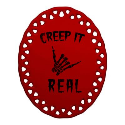 Creep It Real Ceramic Oval Ornament