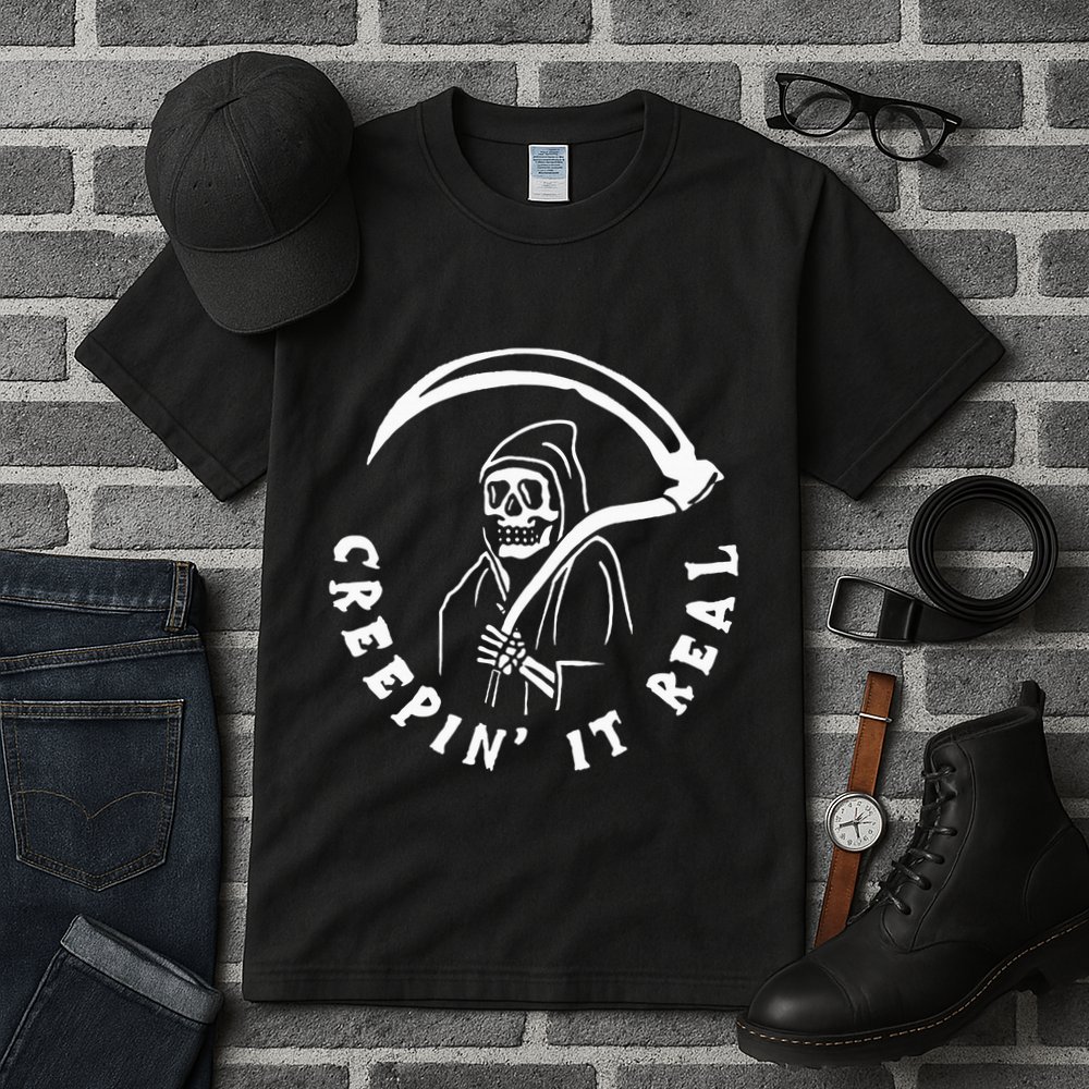 Creepin It Real Grim Reaper Halloween Tall T-Shirt