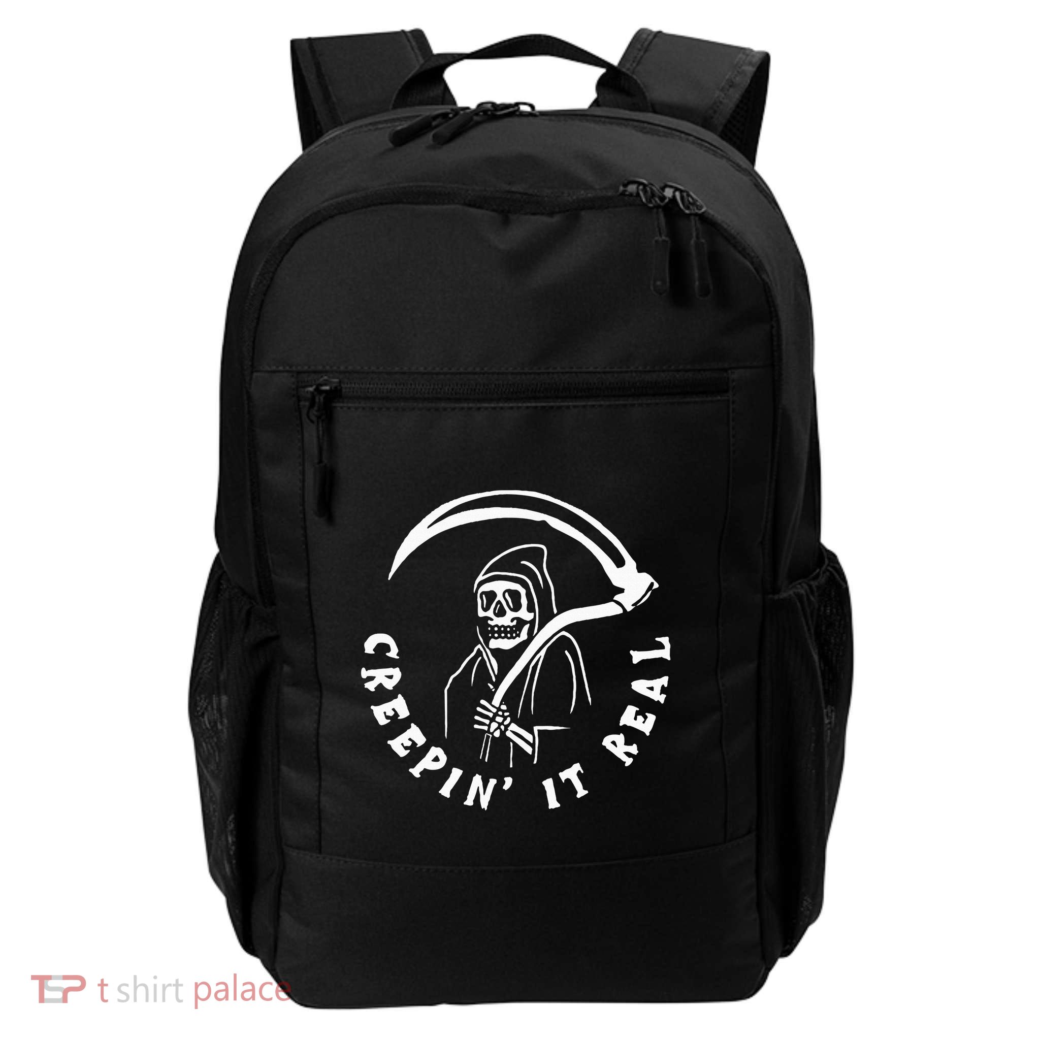 Creepin It Real Grim Reaper Halloween Daily Commute Backpack