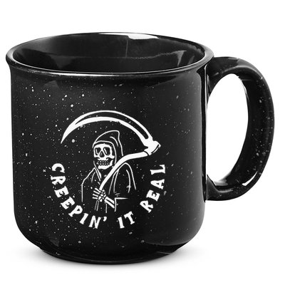 Creepin It Real Grim Reaper Halloween 15oz Campfire Ceramic Mug