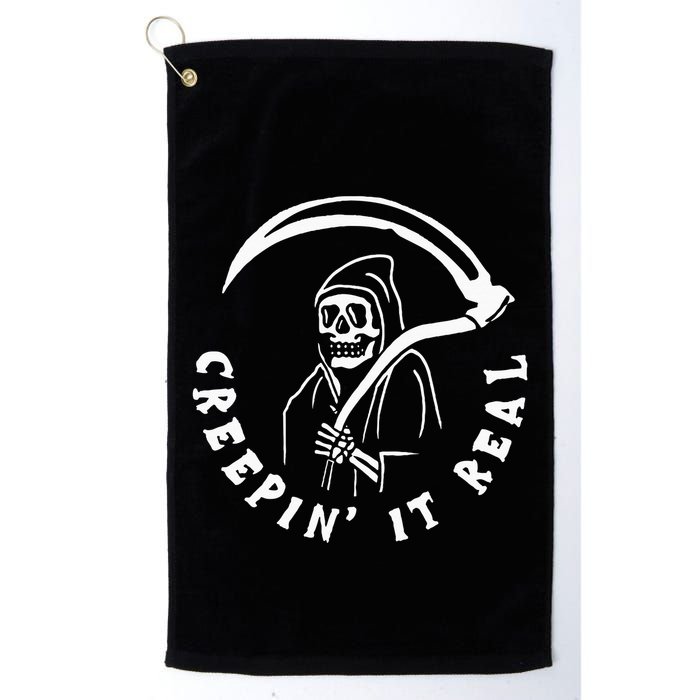 Creepin It Real Grim Reaper Halloween Golf Towel