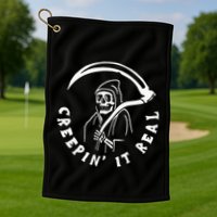 Creepin It Real Grim Reaper Halloween Golf Towel