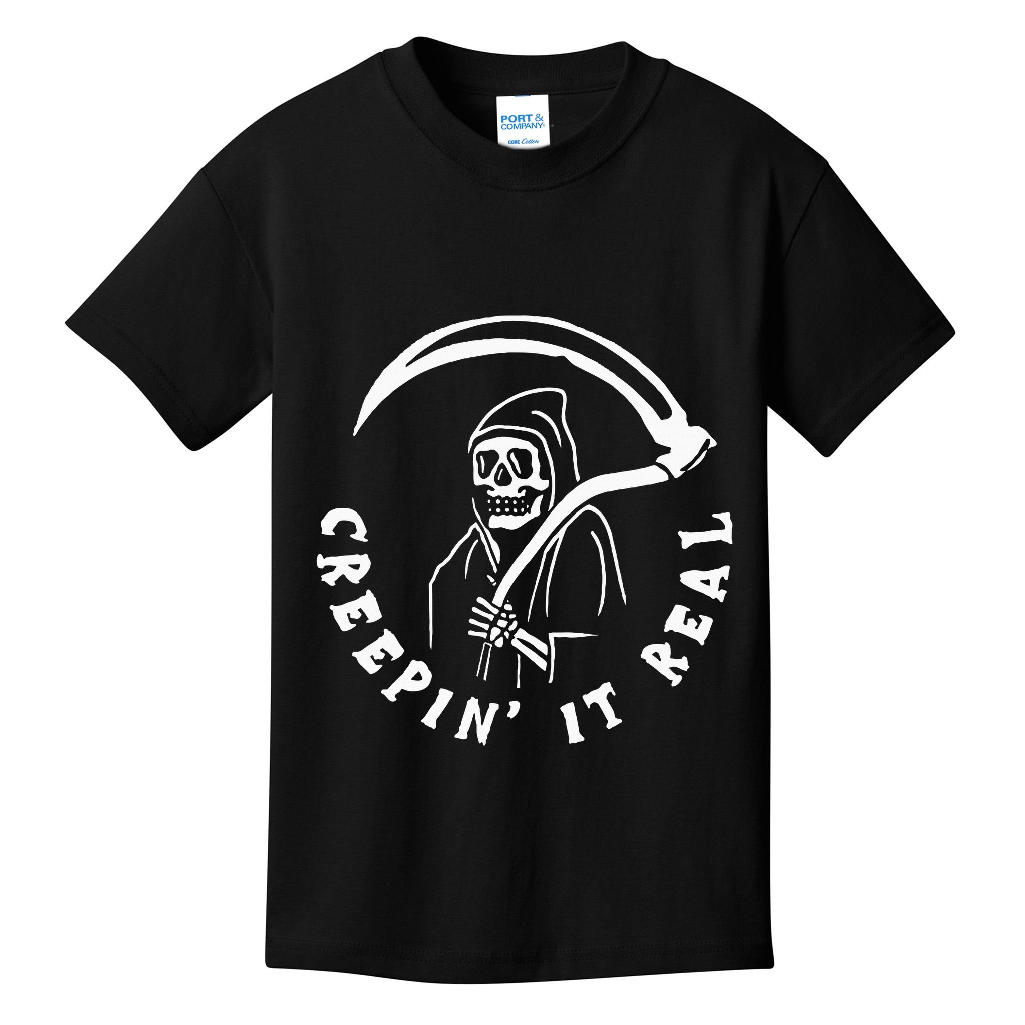 Creepin It Real Grim Reaper Halloween Kids T-Shirt