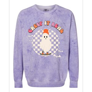 Creep It Real Ghost Halloween Colorblast Crewneck Sweatshirt