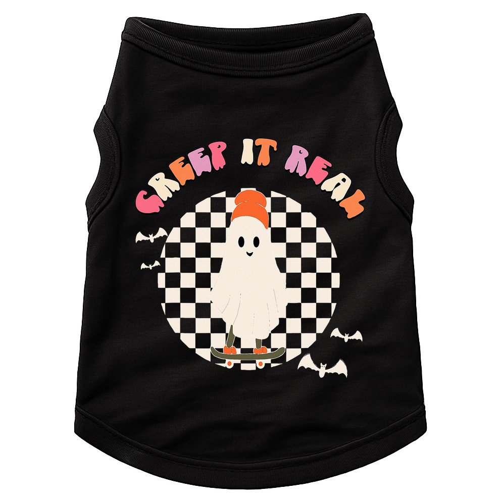 Creep It Real Ghost Halloween Doggie Tank
