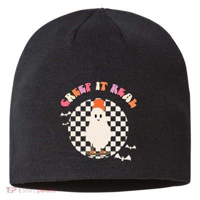 Creep It Real Ghost Halloween Sustainable Beanie