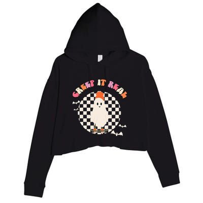 Creep It Real Ghost Halloween Crop Fleece Hoodie
