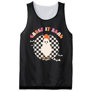 Creep It Real Ghost Halloween Mesh Reversible Basketball Jersey Tank