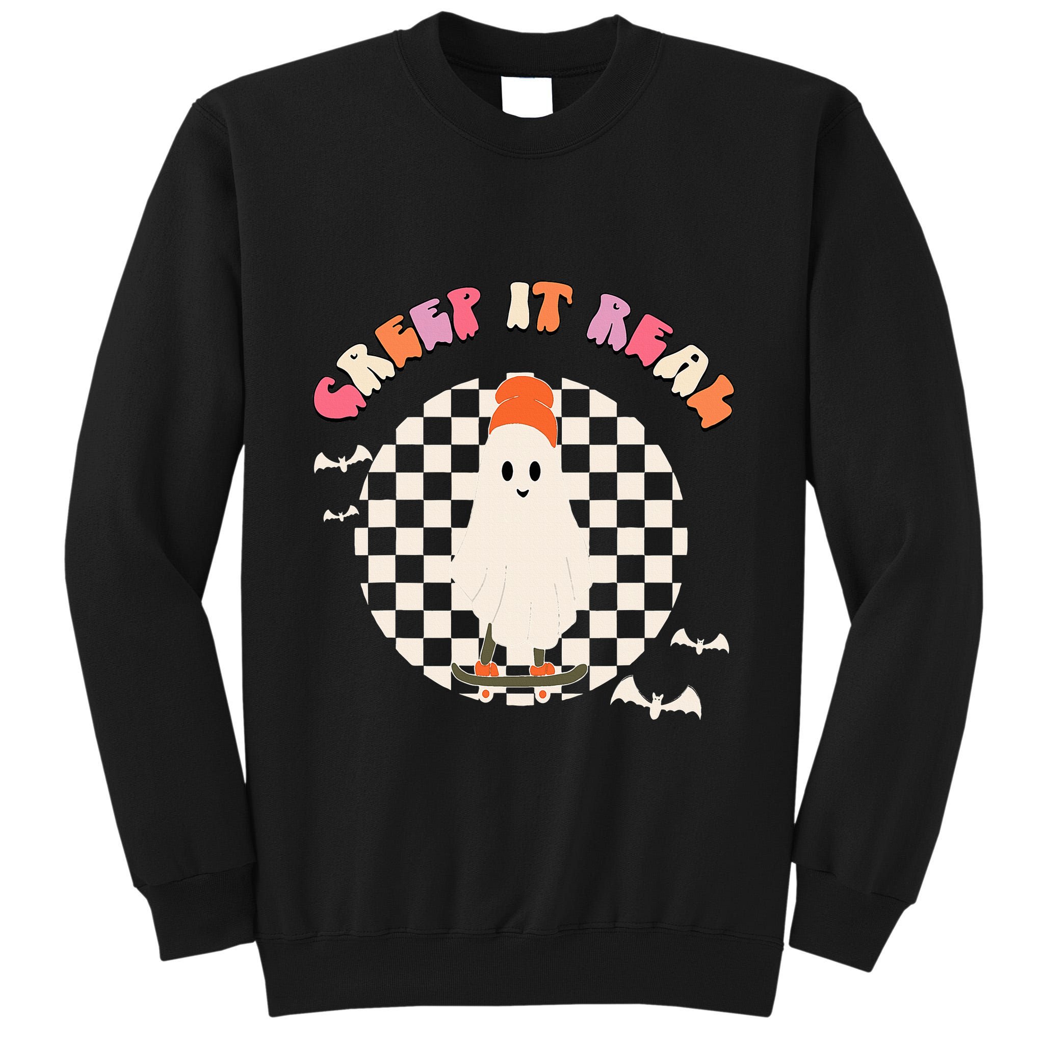 Creep It Real Ghost Halloween Tall Sweatshirt