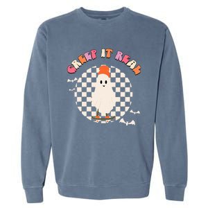 Creep It Real Ghost Halloween Garment-Dyed Sweatshirt