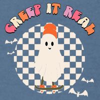 Creep It Real Ghost Halloween Garment-Dyed Sweatshirt