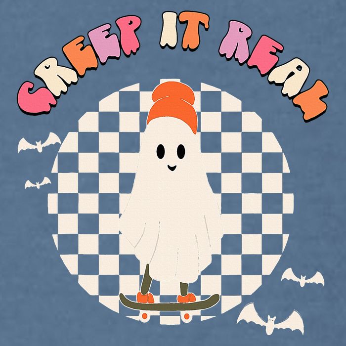 Creep It Real Ghost Halloween Garment-Dyed Sweatshirt