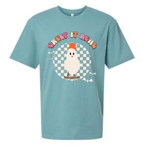 Creep It Real Ghost Halloween Sueded Cloud Jersey T-Shirt