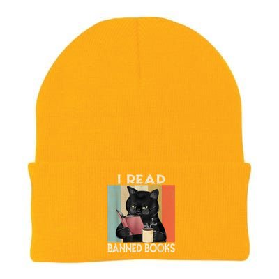 Cat I Read Banned Books Funny Bookworms Reading Book Knit Cap Winter Beanie