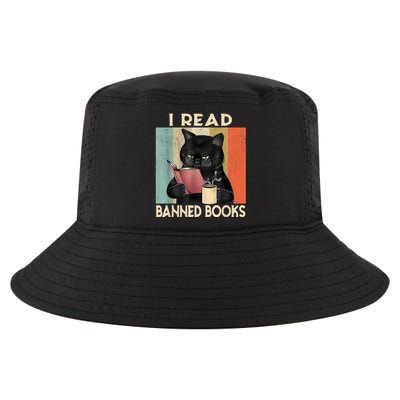 Cat I Read Banned Books Funny Bookworms Reading Book Cool Comfort Performance Bucket Hat