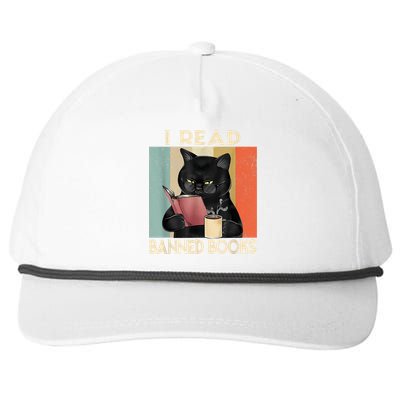 Cat I Read Banned Books Funny Bookworms Reading Book Snapback Five-Panel Rope Hat