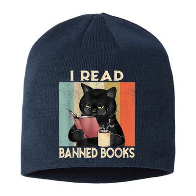 Cat I Read Banned Books Funny Bookworms Reading Book Sustainable Beanie