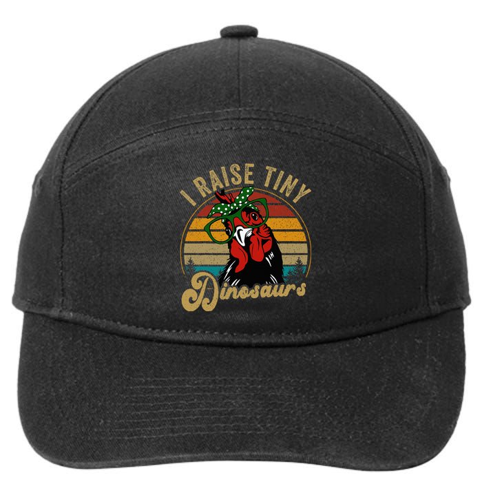 Chicken I Raise Tiny Dinosaurs Mama Hen Farm Mom 7-Panel Snapback Hat