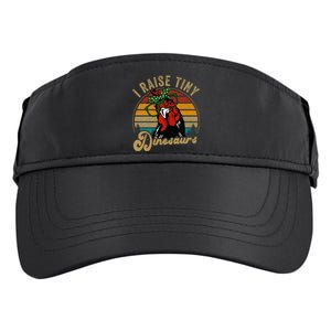 Chicken I Raise Tiny Dinosaurs Mama Hen Farm Mom Adult Drive Performance Visor