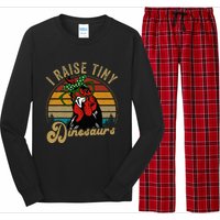 Chicken I Raise Tiny Dinosaurs Mama Hen Farm Mom Long Sleeve Pajama Set