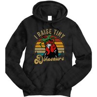 Chicken I Raise Tiny Dinosaurs Mama Hen Farm Mom Tie Dye Hoodie