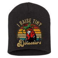 Chicken I Raise Tiny Dinosaurs Mama Hen Farm Mom Short Acrylic Beanie