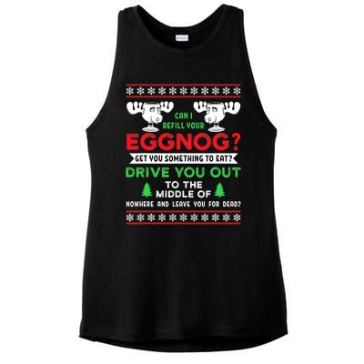 Can I Refill Your Eggnog Funny Christmas quote Ladies PosiCharge Tri-Blend Wicking Tank