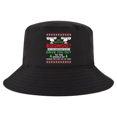 Can I Refill Your Eggnog Funny Christmas quote Cool Comfort Performance Bucket Hat