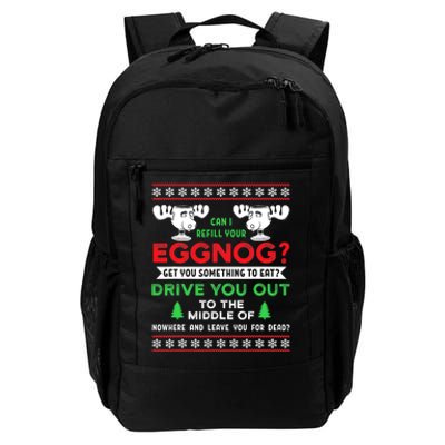 Can I Refill Your Eggnog Funny Christmas quote Daily Commute Backpack