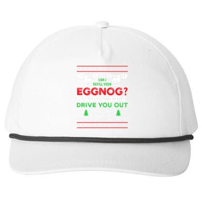 Can I Refill Your Eggnog Funny Christmas quote Snapback Five-Panel Rope Hat