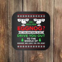 Can I Refill Your Eggnog Funny Christmas quote Coaster