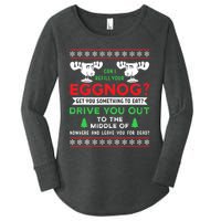 Can I Refill Your Eggnog Funny Christmas quote Women's Perfect Tri Tunic Long Sleeve Shirt