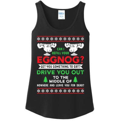 Can I Refill Your Eggnog Funny Christmas quote Ladies Essential Tank