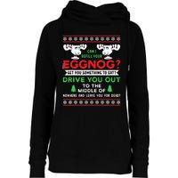 Can I Refill Your Eggnog Funny Christmas quote Womens Funnel Neck Pullover Hood