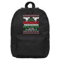 Can I Refill Your Eggnog Funny Christmas quote 16 in Basic Backpack