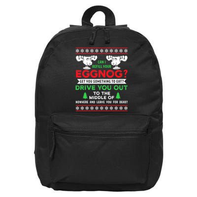 Can I Refill Your Eggnog Funny Christmas quote 16 in Basic Backpack