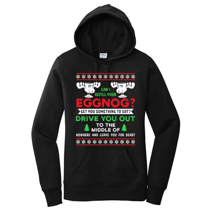 Can I Refill Your Eggnog Funny Christmas quote Women's Pullover Hoodie