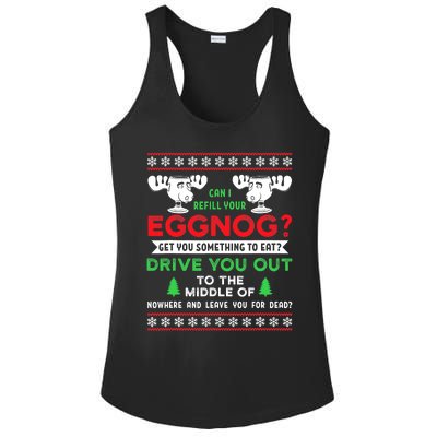 Can I Refill Your Eggnog Funny Christmas quote Ladies PosiCharge Competitor Racerback Tank