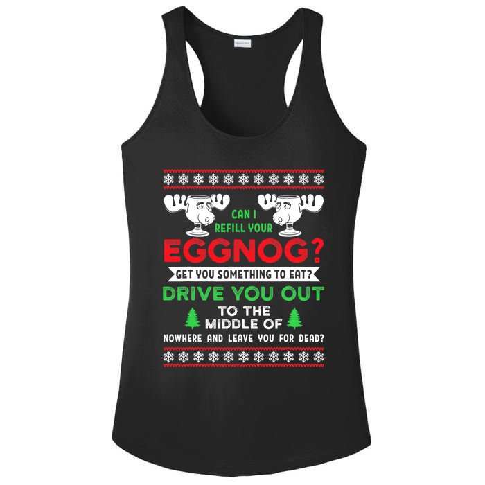 Can I Refill Your Eggnog Funny Christmas quote Ladies PosiCharge Competitor Racerback Tank