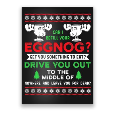 Can I Refill Your Eggnog Funny Christmas quote Poster