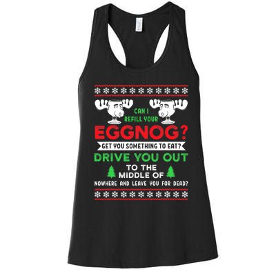 Can I Refill Your Eggnog Funny Christmas quote Women's Racerback Tank