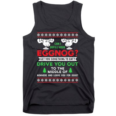 Can I Refill Your Eggnog Funny Christmas quote Tank Top