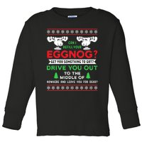 Can I Refill Your Eggnog Funny Christmas quote Toddler Long Sleeve Shirt