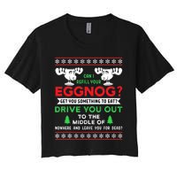 Can I Refill Your Eggnog Funny Christmas quote Women's Crop Top Tee