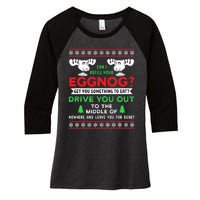 Can I Refill Your Eggnog Funny Christmas quote Women's Tri-Blend 3/4-Sleeve Raglan Shirt