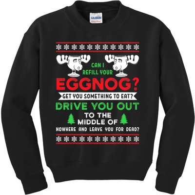 Can I Refill Your Eggnog Funny Christmas quote Kids Sweatshirt