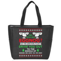 Can I Refill Your Eggnog Funny Christmas quote Zip Tote Bag